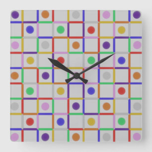 Trendfarbig Quadratische Wanduhr