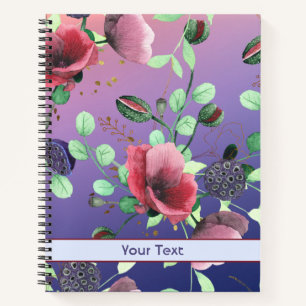 Trendfarbiges BlumenNotebook Notizbuch