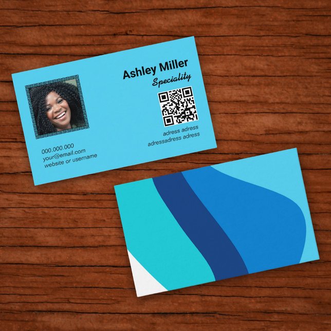 Trendfarbiges QR-Foto Visitenkarte (Trendy Colorful QR Code photo Business Card)