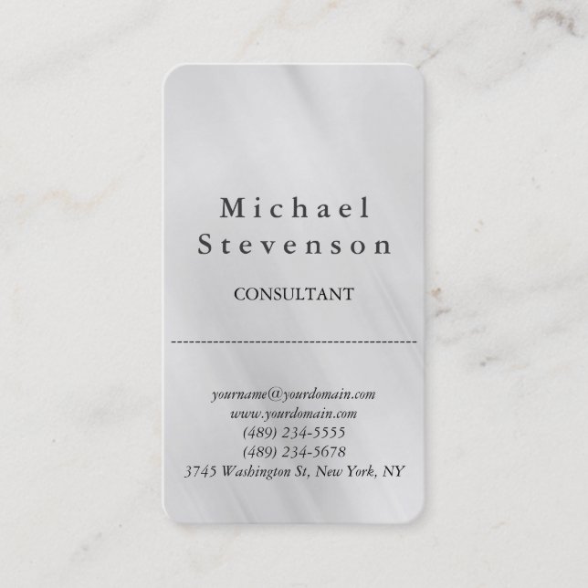 Trendgraue abgerundete Corner Business Card Visitenkarte (Vorderseite)