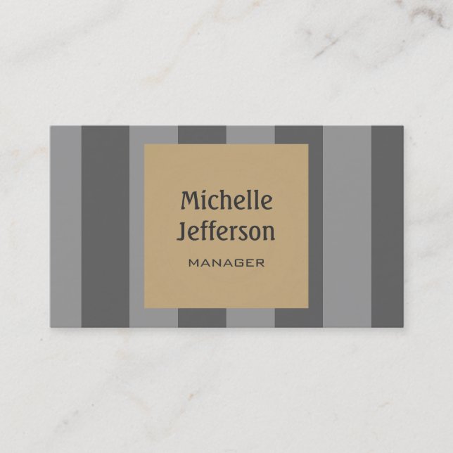 Trendgraue Beige-Muster-Manager-Visitenkarte Visitenkarte (Vorderseite)