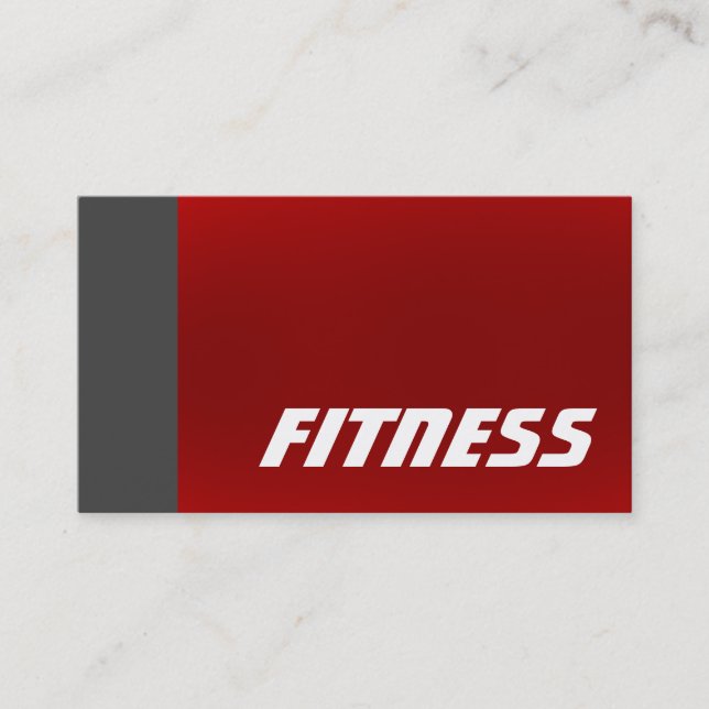 Trendgraue Red Fitness Sport Business Card Visitenkarte (Vorderseite)