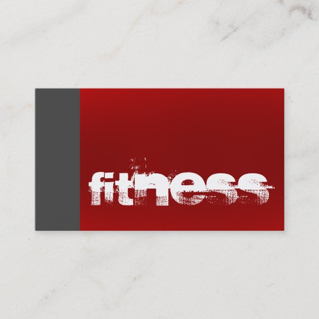 Trendgraue Red Fitness Sport Business Card Visitenkarte (Vorderseite)
