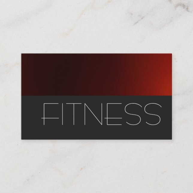 Trendgraue Red Fitness Sport Business Card Visitenkarte (Vorderseite)