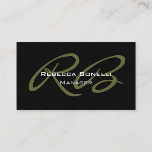 Trendgraue Schwarz-Muster Monogram-Visitenkarte Visitenkarte
