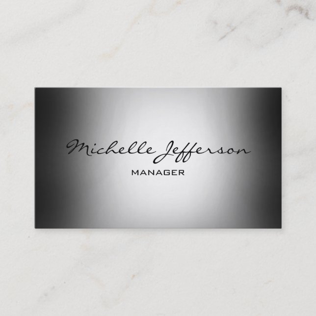 Trendgraue Shades Handwrite Script Business Card Visitenkarte (Vorderseite)