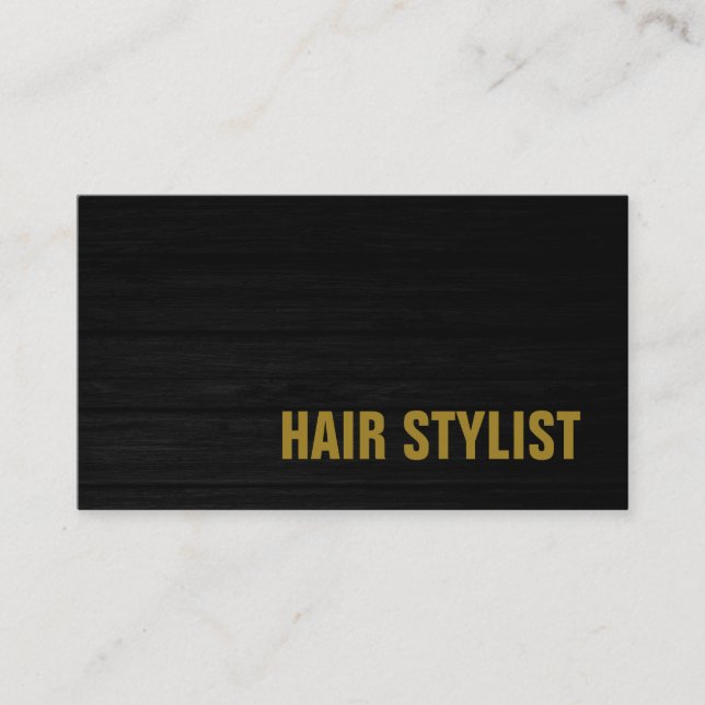 Trendgraues Holz Beruflich Moderne Frisur Stylist Visitenkarte (Vorderseite)