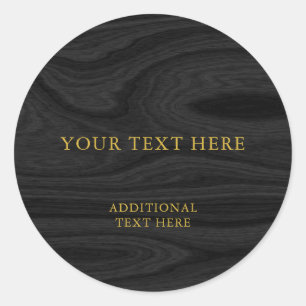 Trendgraues Holz Gold Design Schlicht Beruflich Runder Aufkleber