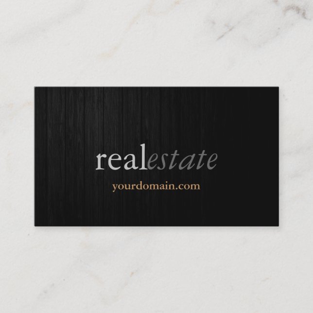 Trendgraues Holz Real Anwesen Agent Business Card Visitenkarte (Vorderseite)