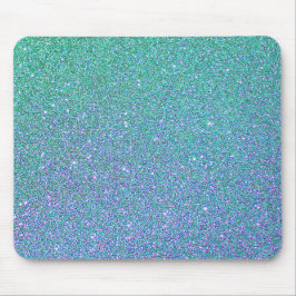 Trendgrün Aquamarin Blue Glitzer Pattern Mousepad