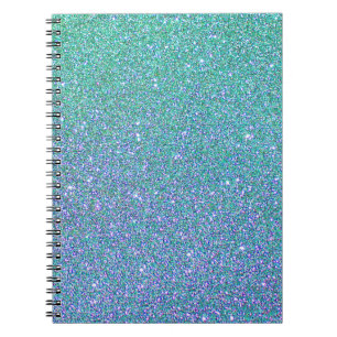 Trendgrün Aquamarin Blue Glitzer Pattern Notizblock