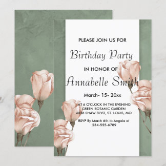 Trendgrün Geburtstag Einladung