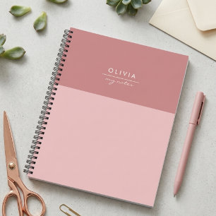 Trendig Elegant Weiblich Monogramm Minimalistisch Notizbuch