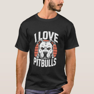 Trendig Ich liebe Pitbulls Wilde Treue Stolz T-Shirt
