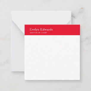 Trendig Moderne Rot Weiße Minimalistische Schlicht Mitteilungskarte