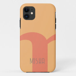 trendig pfirsichrosa Monogramm-Geschenk Case-Mate iPhone Hülle