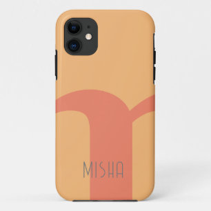 trendig pfirsichrosa Monogramm-Geschenk Case-Mate iPhone Hülle