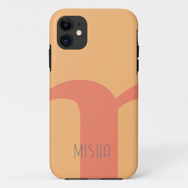 trendig pfirsichrosa Monogramm-Geschenk Case-Mate iPhone Hülle (Rückseite)
