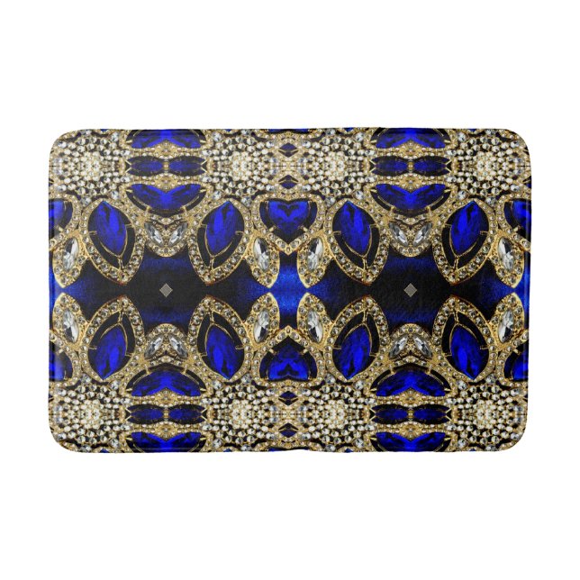trendig-stylisches türkisfarbenes Gold, silberblau Badematte (Vorderseite)