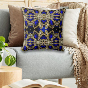 trendig-stylisches türkisfarbenes Gold, silberblau Kissen