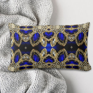 trendig-stylisches türkisfarbenes Gold, silberblau Lendenkissen