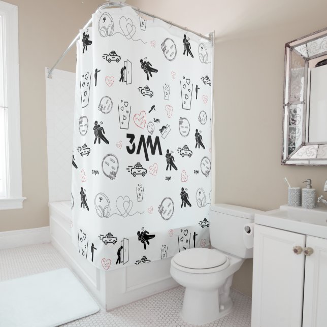 Trendige 3000 Doodle Art Dusche Vorhang (Beispiel)