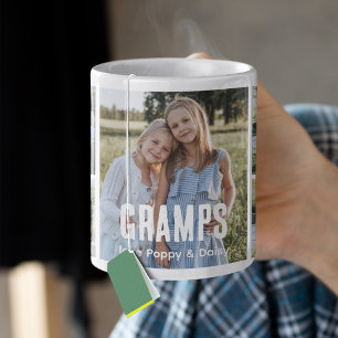 Trendige 5-Foto-Collage für Opa Kaffeetasse