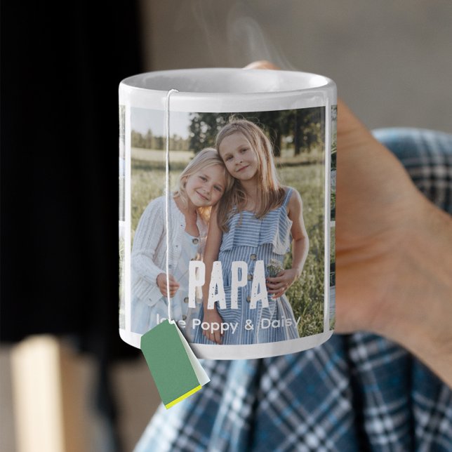 Trendige 5-Foto-Collage Papa Kaffeetasse (Von Creator hochgeladen)