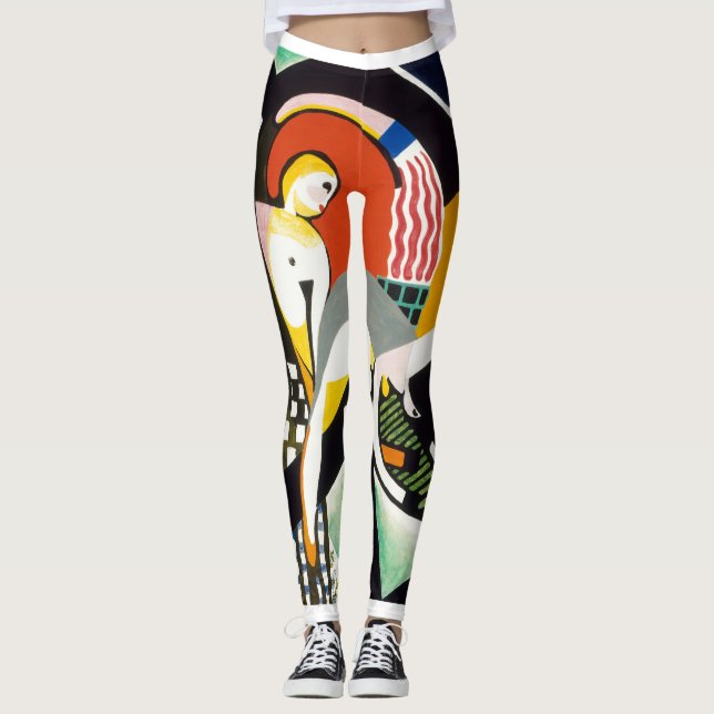 Trendige Abstrakte Moderne Kunst Yoga Pants Leggings (Vorderseite)