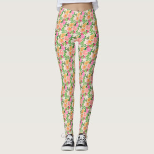 Trendige Aquarell-Rosen auf Elfenbein Leggings