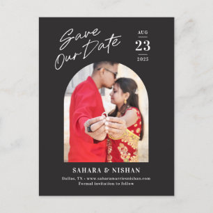 Trendige Arch Editable Color Save the Date Postcar Postkarte