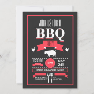 Trendige BBQ-Einladung Einladung