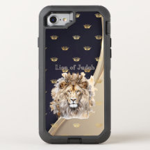 Trendige Bibel Löwe von Juda Beige Navy Gold Krone