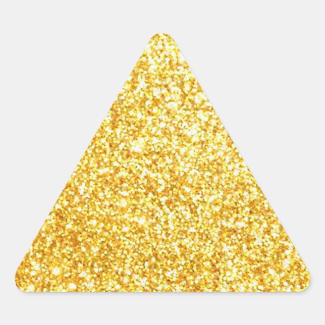 Trendige Blank-Gold-Glitzer-Vorlage Modernes Elega Dreieckiger Aufkleber (Vorderseite)