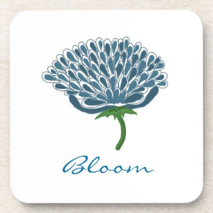 Trendige blaue Blume Untersetzer