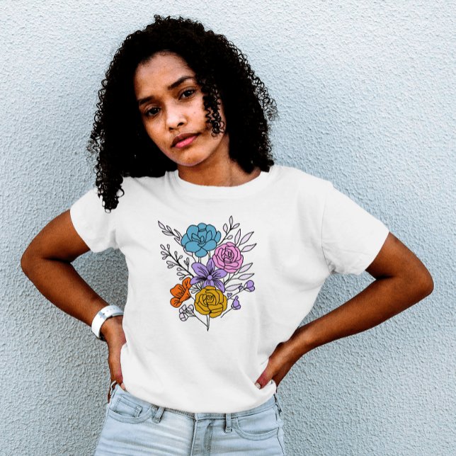 trendige Blume feminin elegant niedlich T-Shirt (Von Creator hochgeladen)