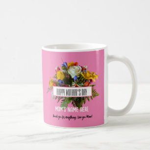 TRENDIGE BLUMEN GLÜCKLICHER MUTTERTAG KAFFEETASSE