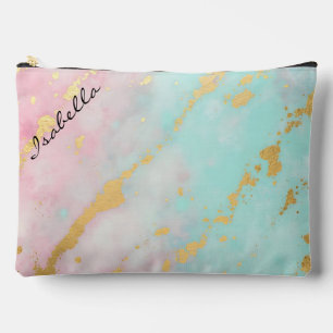 Trendige Blush Rosa Soft Mint Gold Luxus-Kollektio Zubehörtasche