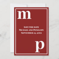 Trendige Buchstaben Monogramm Granatrot Save the D