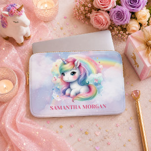Trendige Bunte Einhorn Mädchen Geburtstag Laptop H Laptopschutzhülle