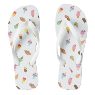 Trendige bunte Eiscreme-Desserts Sommer für sie Flip Flops