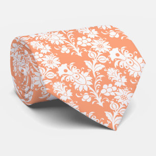 Trendige Cantaloupe-Blumenmuster Herren Hochzeit Krawatte