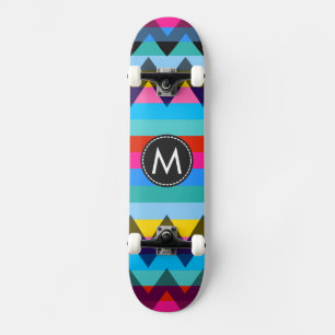 Trendige Chevron-Streifen Muster #27 Skateboard
