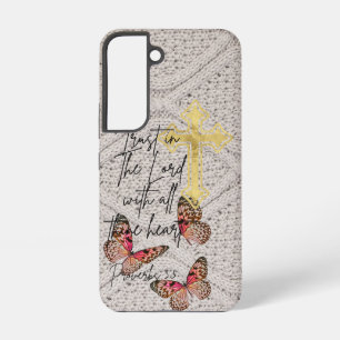 Trendige christliche Strickwaren Rose Schmetterlin Samsung Galaxy Hülle