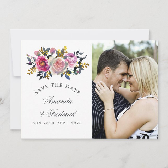 Trendige Colorway Wasserfarbe Save the Date (Vorderseite)