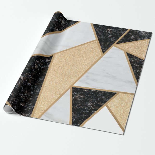 Trendige Cool geometrische Marmortextur Geschenkpapier (Ungerollt)
