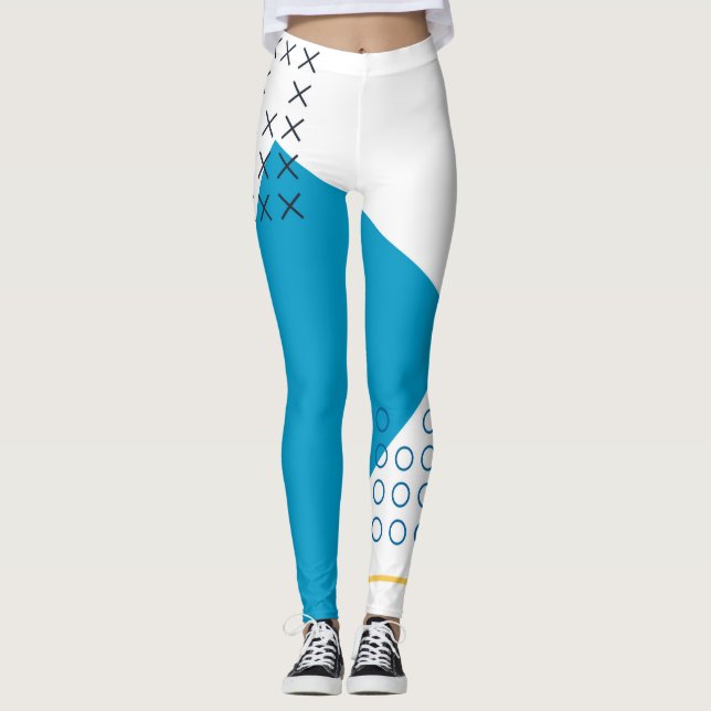 Trendige, coole, geometrische Memphis-Abbildung Leggings (Vorderseite)