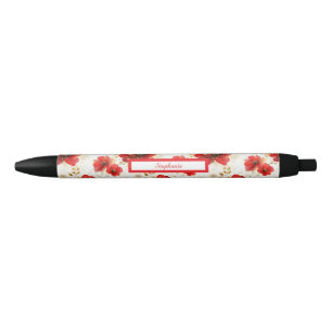 Trendige Daisy-Blumenillustration - rot und gold Kugelschreiber