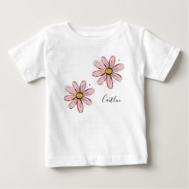 Trendige Daisy Blush Pink Ink Art Baby T-shirt