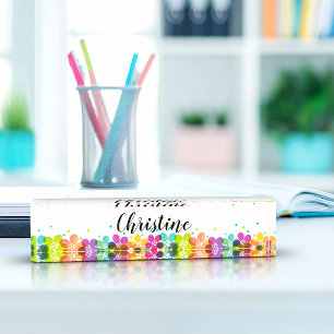 Trendige Damen oder Mädchen Florales Monogramm Namensplakette